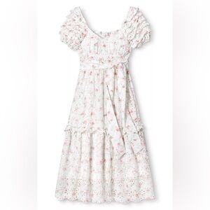 LoveShackFancy Floral White Maxi Dress